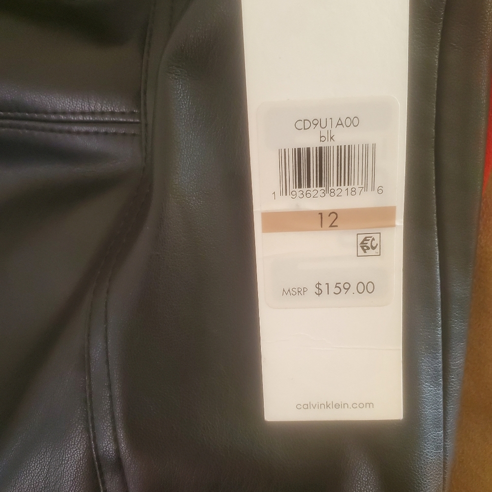 Calvin Klein Black Leather Mini Dress - Picture 5 of 5